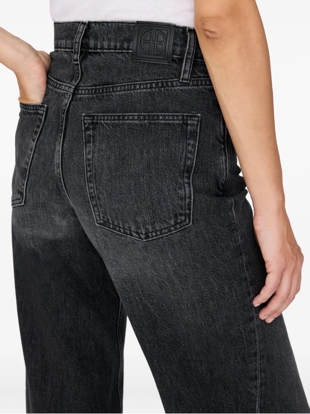 Anine Bing Brie High-Rise Jeans in Washed Black - Picture 5 of 7